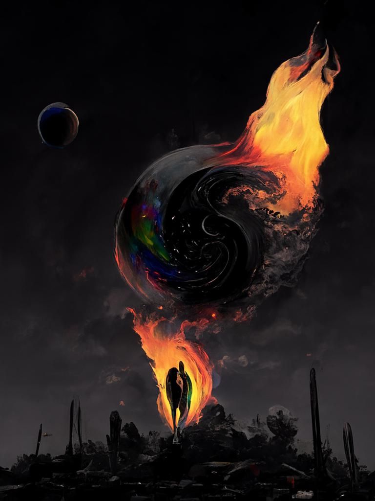 Burning Planets in Yin and Yang Cosmic Aurora
