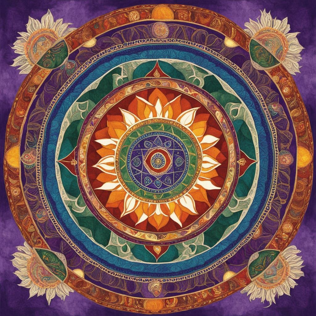 Sacred Geometric Mandalas in Ethereal Harmony
