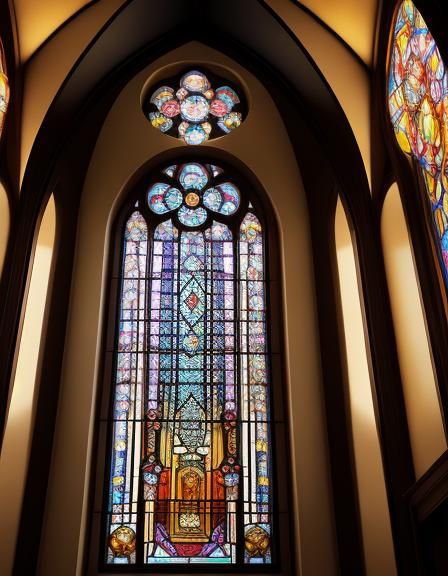Art Deco Inspired Church Apse with Rose Window