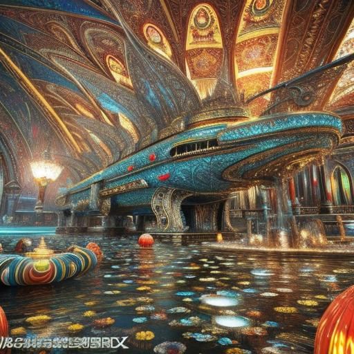 Psychedelic Surreal Fountain in 3D CGI