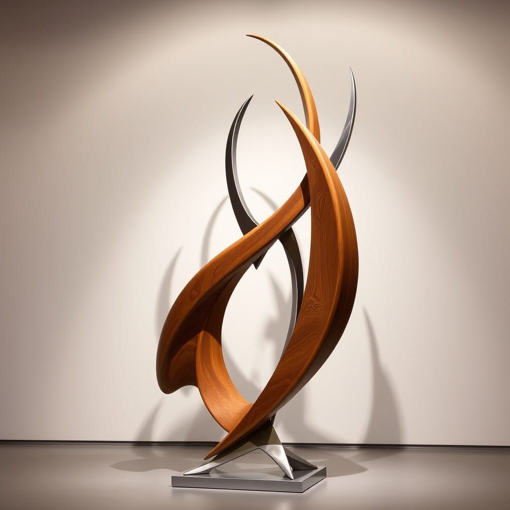 Minimalist Sculpture Combines Wood and Metal in Harmonious U...