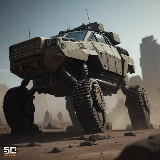 Futuristic UNSC Scout Warthog in Sci-Fi Scene