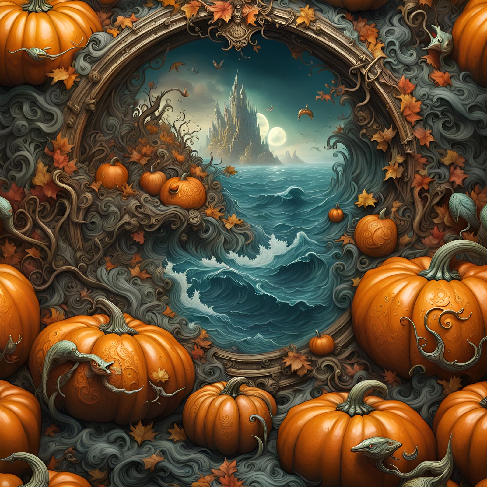 Pumpkin Carving With a Magical Ocean (1/2) - Please Follow :-)