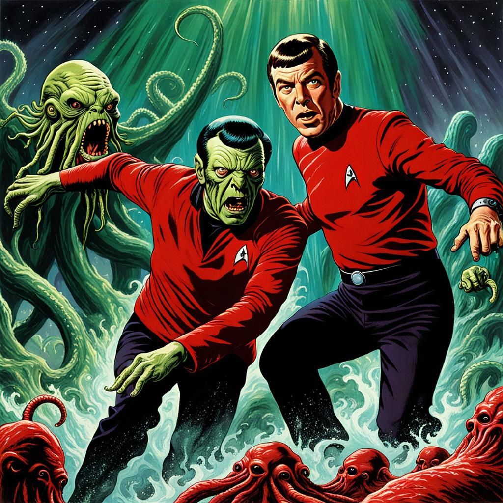 Star Trek Red Shirt Versus Cthulhu Encounter