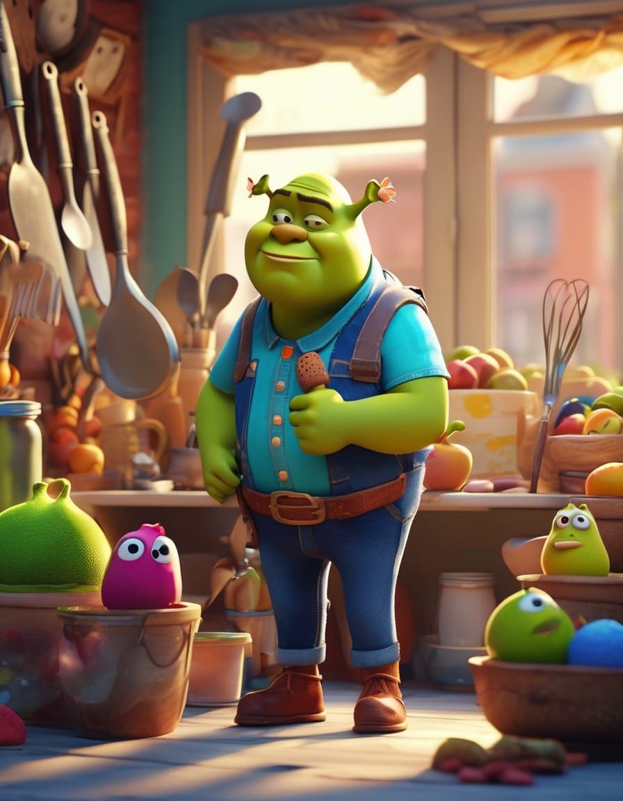 Expressive Fruity Characters Escape Through Shop Window in P...