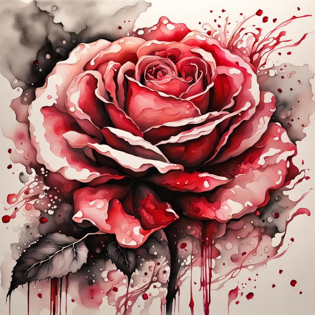 Ink painting, a rose!