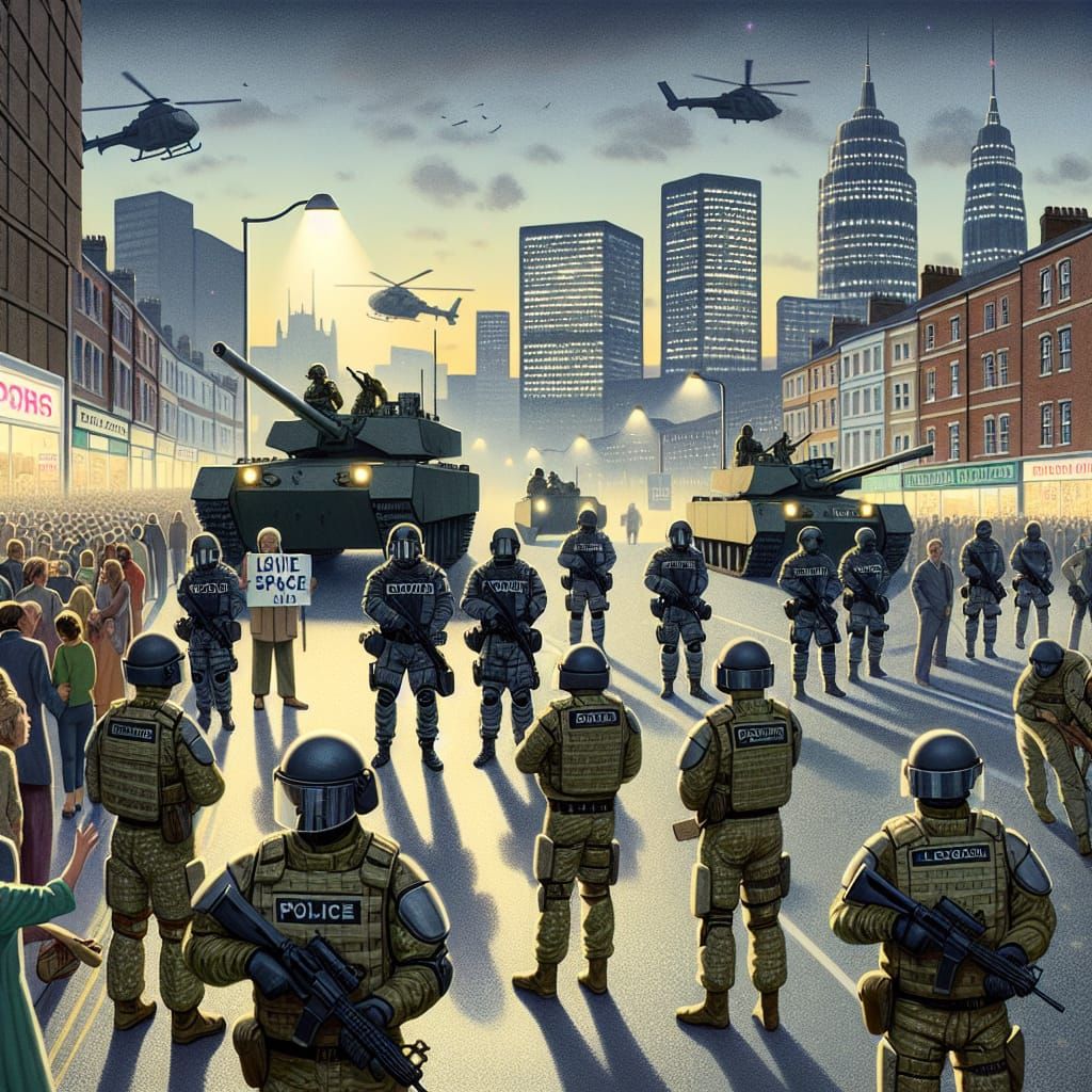 Martial Law in a United States Cityscape
