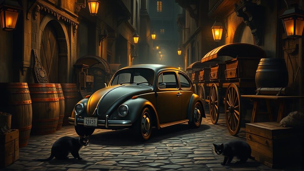 Baroque Beetle in Golden Glow