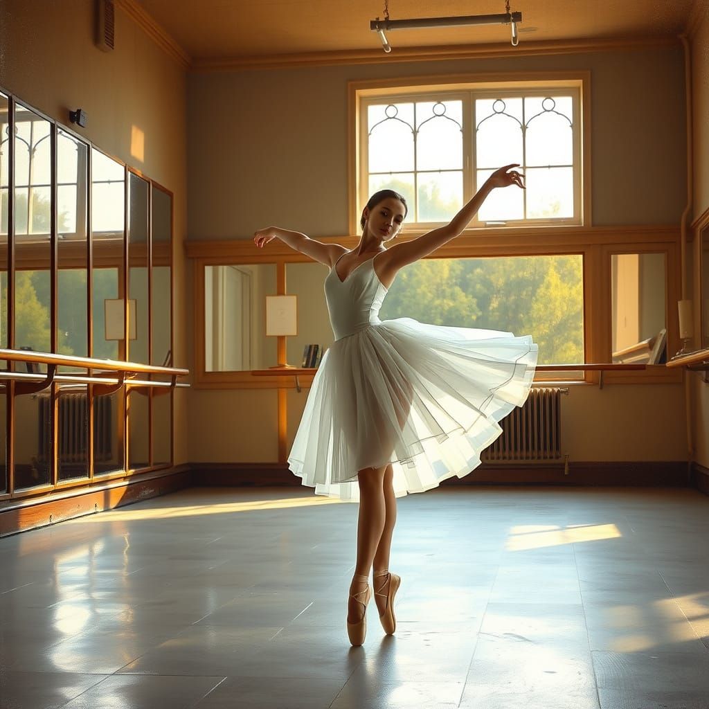 Ballerina in Soft, Warm Light