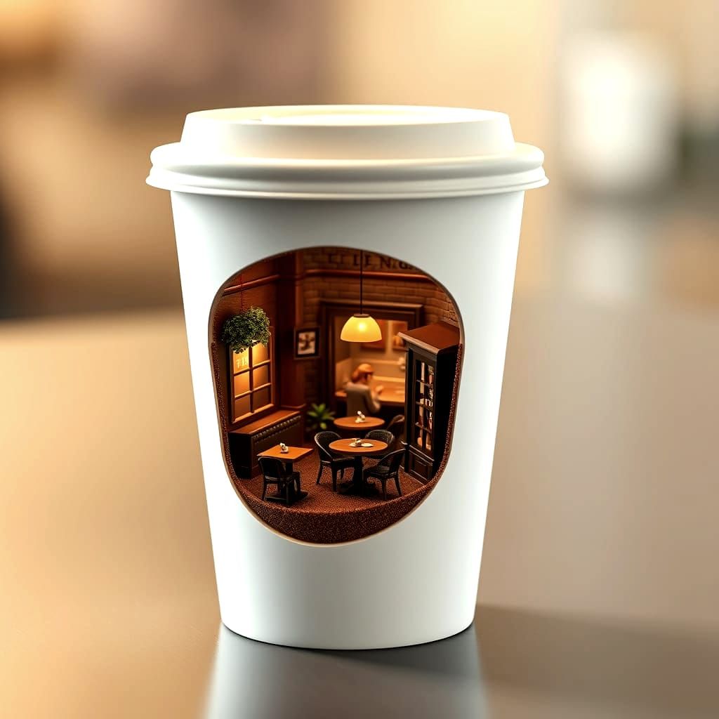 A Cozy Cafe in a Coffee Cup: Creative Marketing Masterpiece