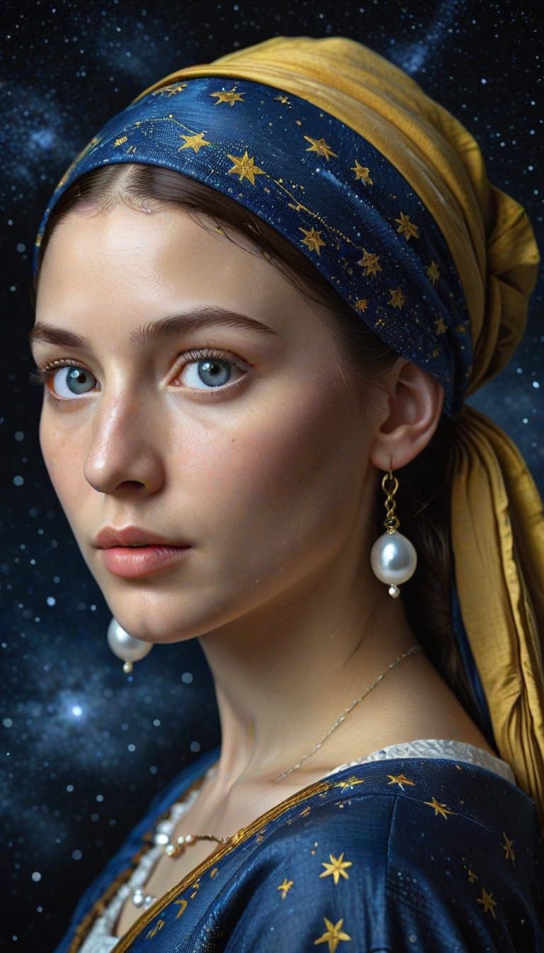 Hyperdetailed Portrait of a Woman in the Style of Girl with ...