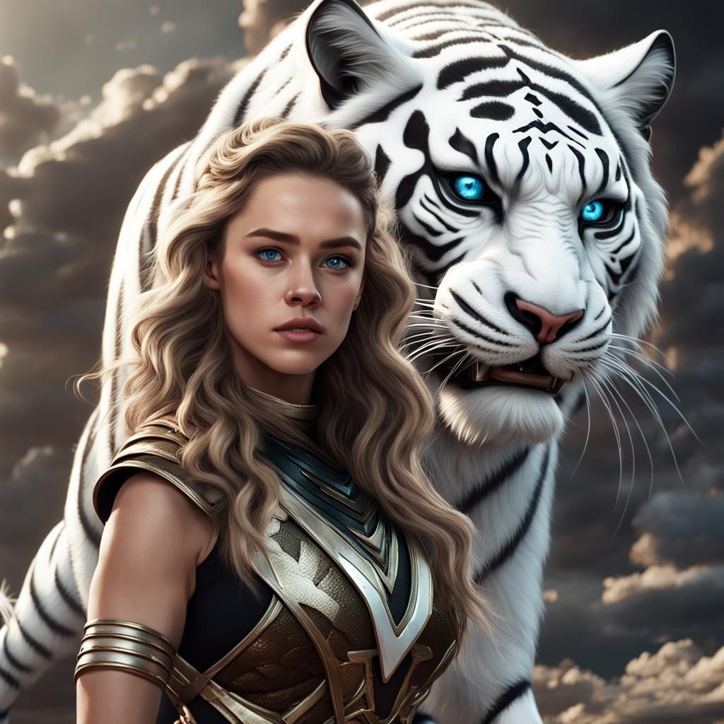 Brec Bassinger as White Crystal Tiger Power Ranger