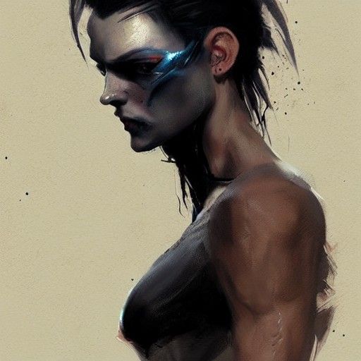 Sinister Androgynous Portrait in Dark Style