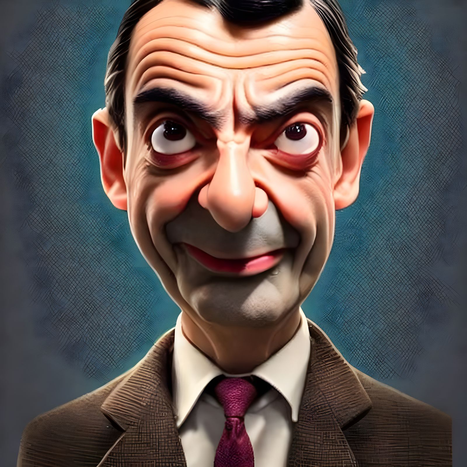 Mr. Bean in Lace: A Digital Art Portrait