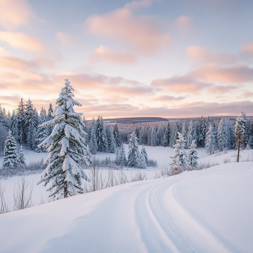 Frozen Estonian Winter Wonderland in Soft Pastels