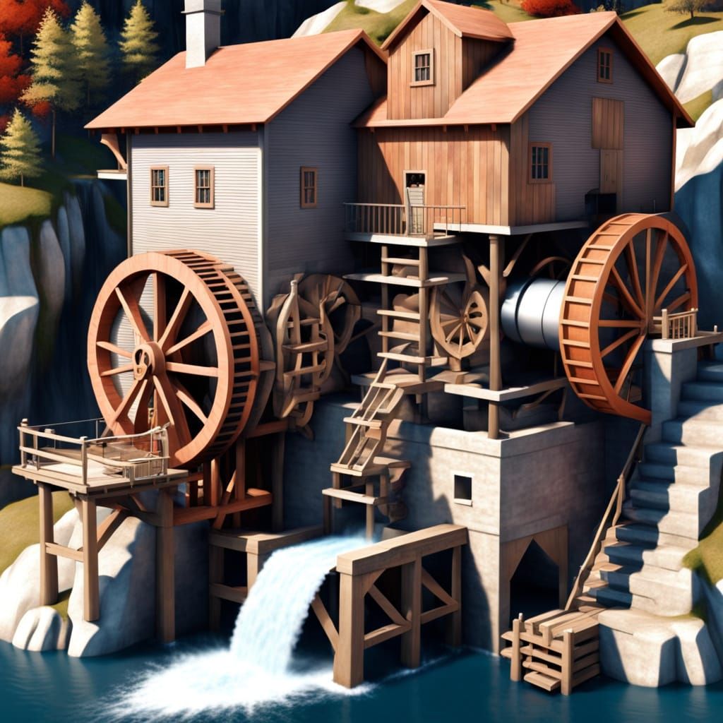 AI’s odd conception of a water powered grist mill