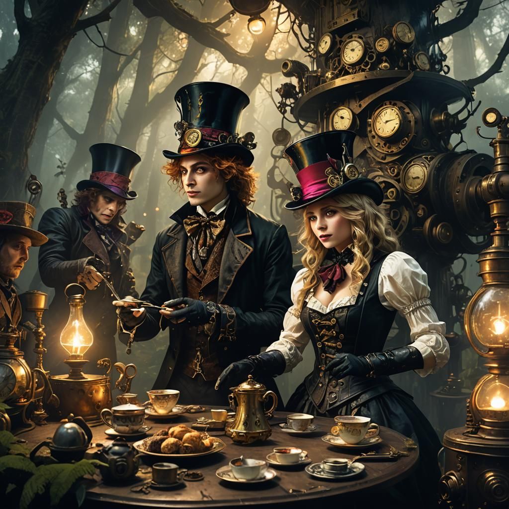 Steampunk Alice in Wonderland Tea Party