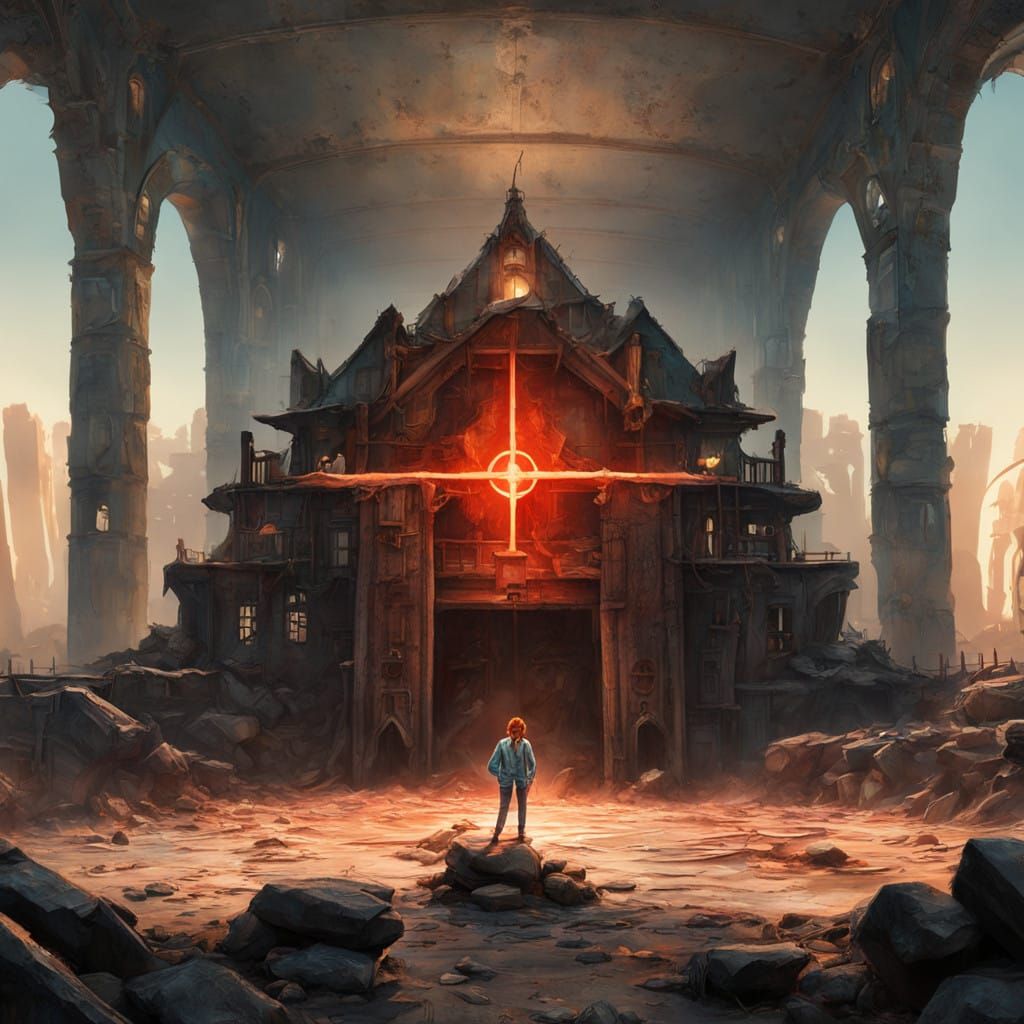 Intense Female Warrior Radiates Power in Ancient Arena