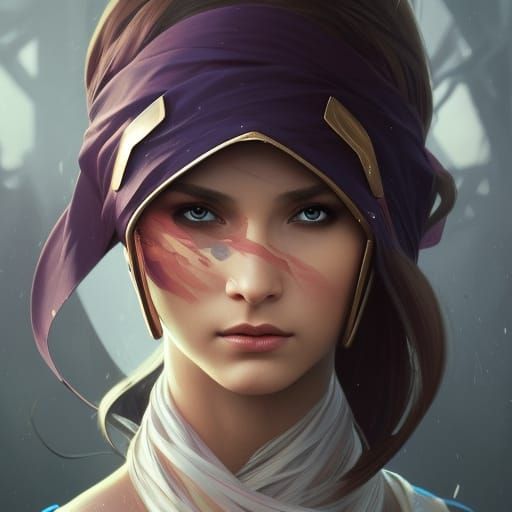 Detailed Portrait of a Beautiful Female Ninja