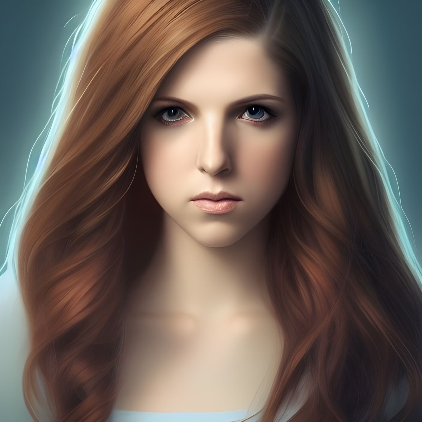 Anna Kendrick Portrait in Hyperdetailed Digital Art