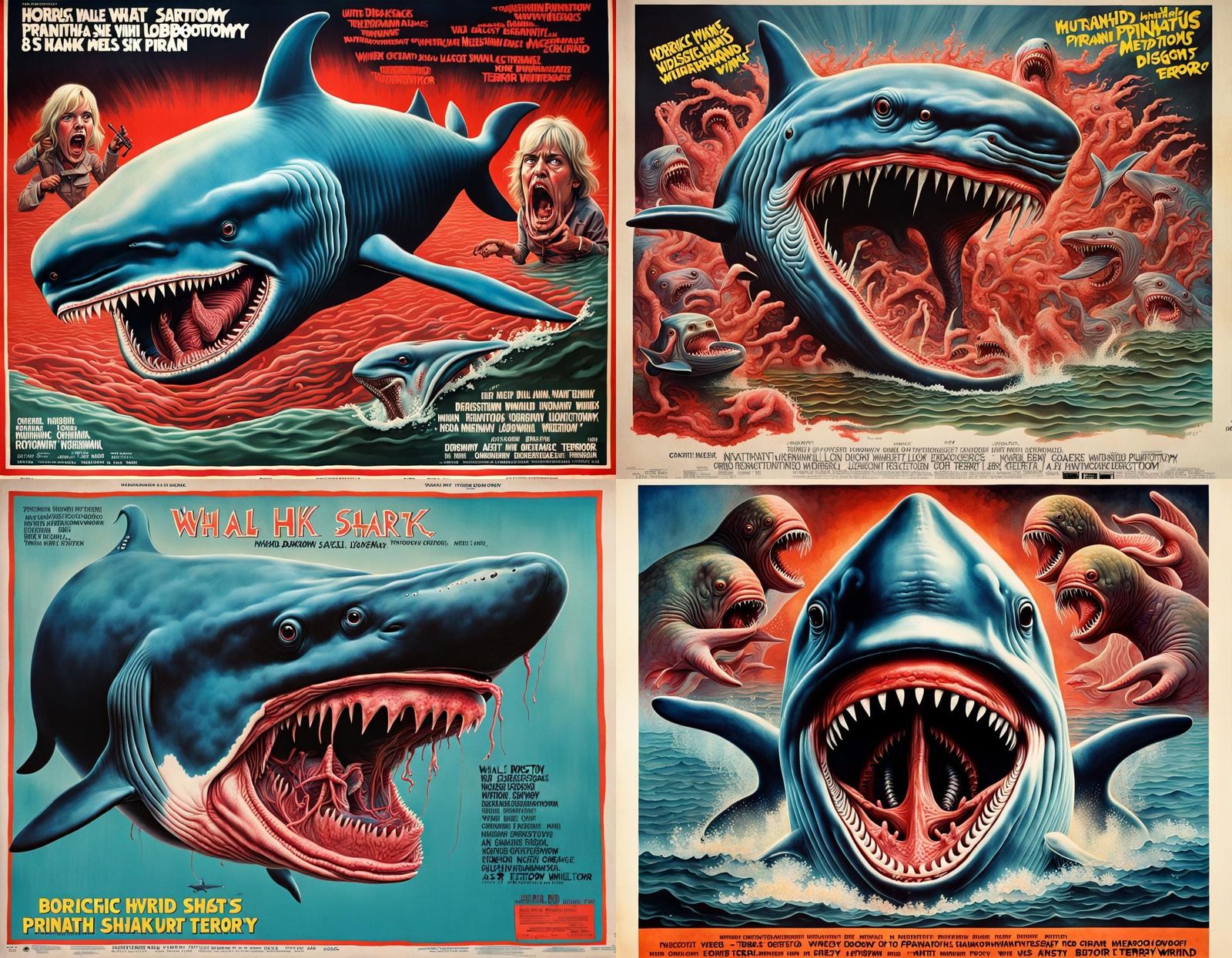 Horrific Whale-Piranha-Shark Hybrid Movie Poster