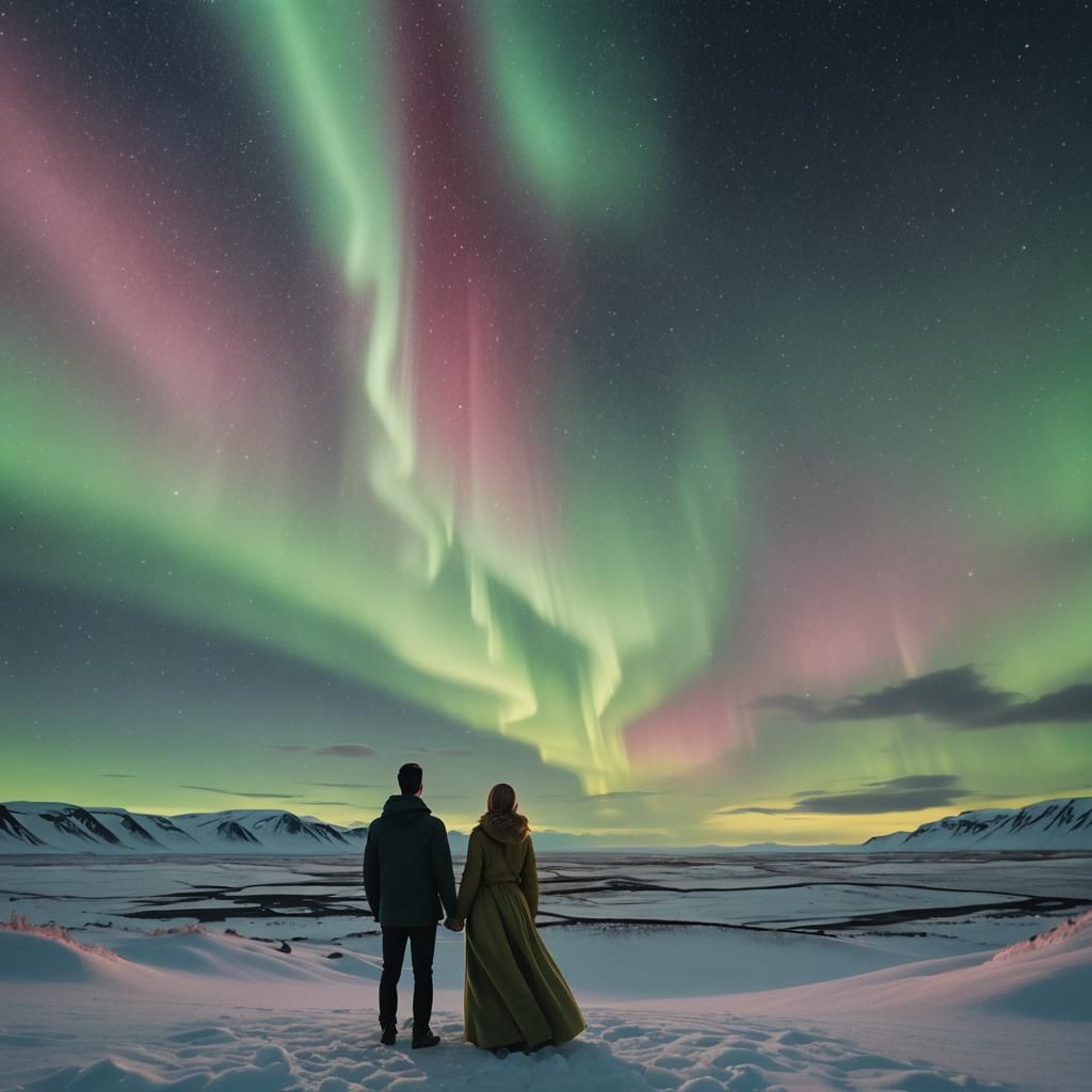 Iceland Aurora Borealis: Cinematic Digital Painting