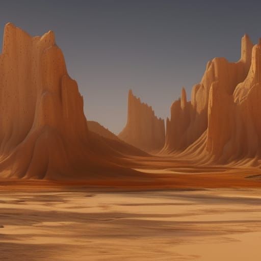 Glass Columns in New Mexico Desert, Alexander Calder Style