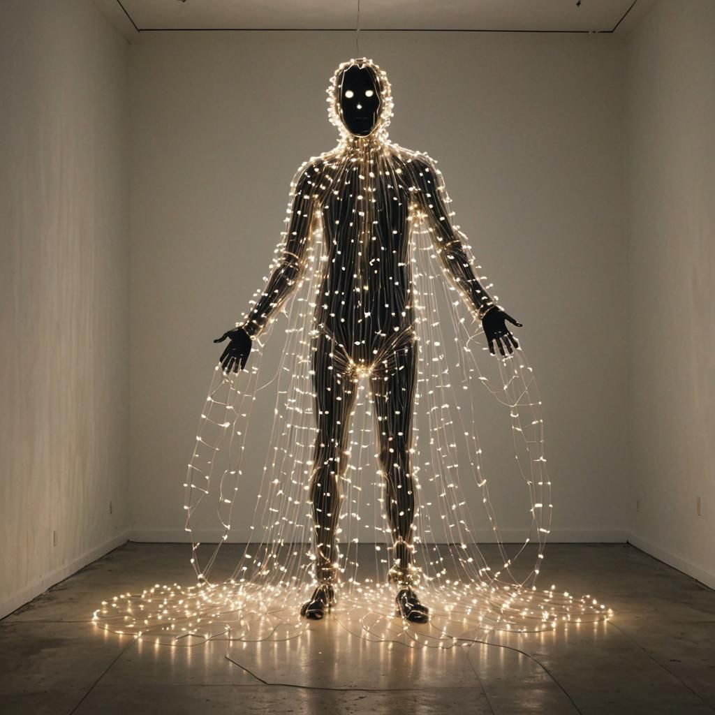 Ethereal Light Sculpture in Neon Glow