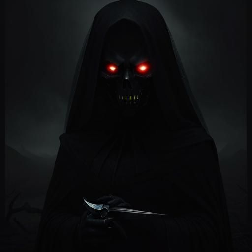 Gothic Horror: Ghostly Silhouette with Butcher Knife