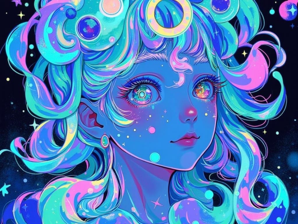 Surreal Kawaii Girl in a Glorious Underwater City