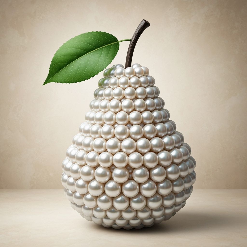 Pear Made of Pearls in Hyperrealistic Style