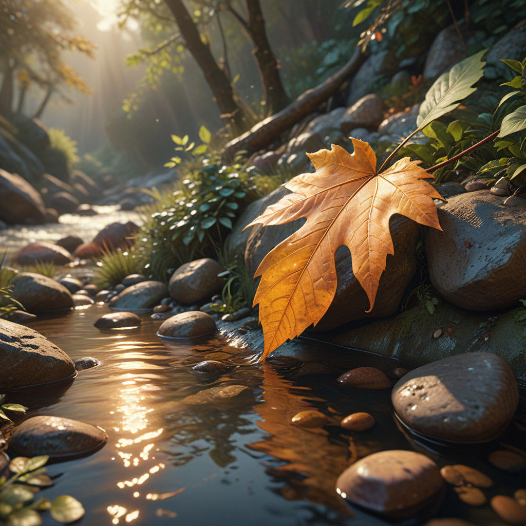 Serene Forest Scene in Earthy Renaissance Colors