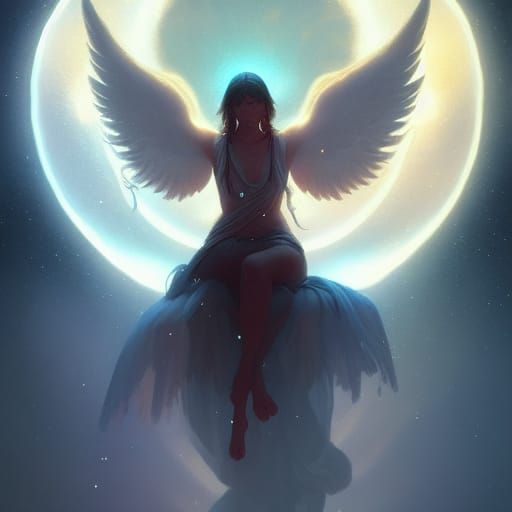 Ethereal Angel of the Moon Portrait
