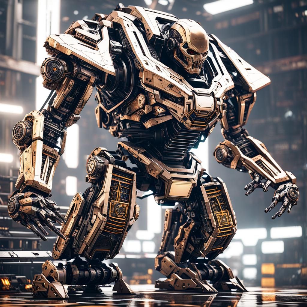 Futuristic Ghostface with Intricate Mech Details