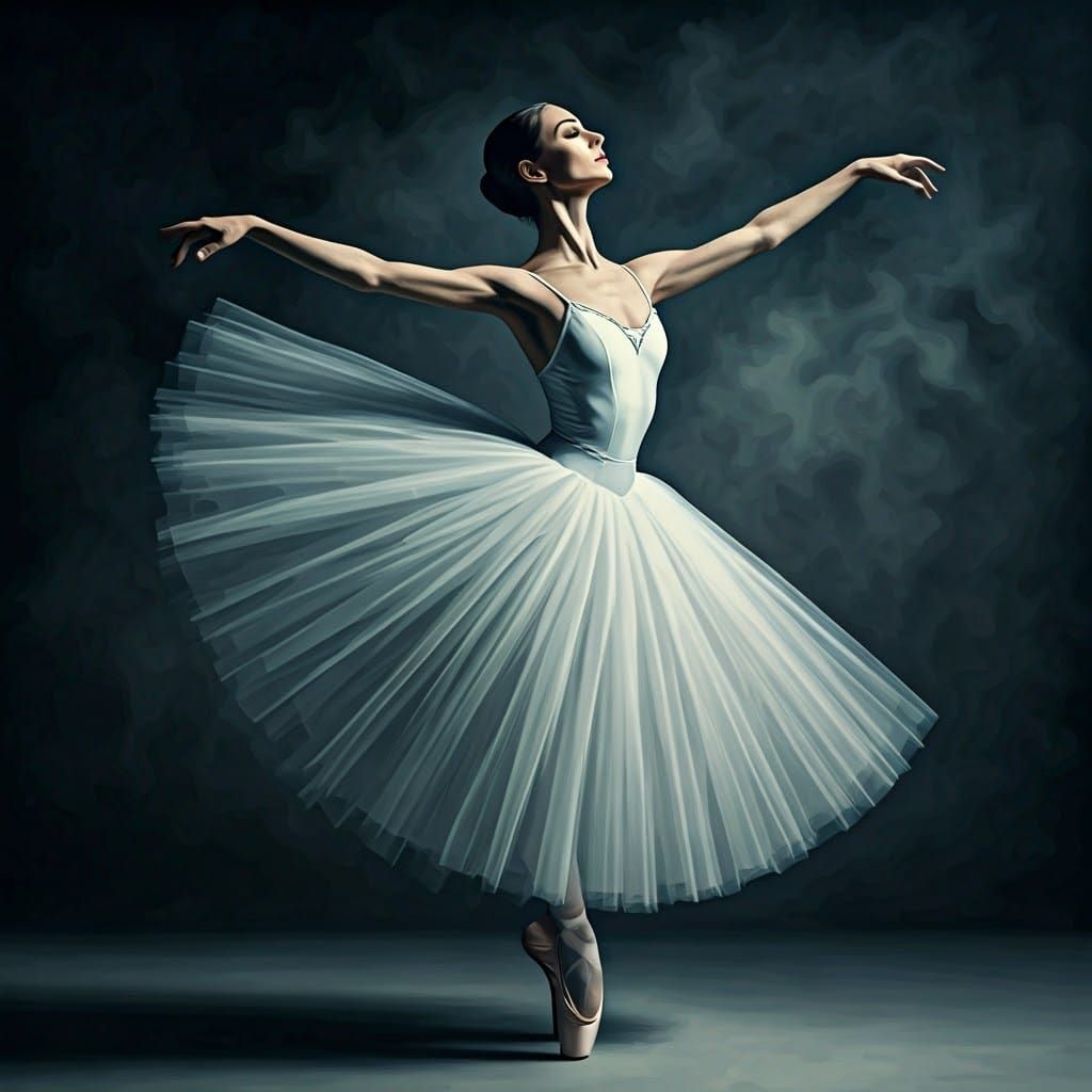 Ballerina in Lyrical, Dramatic Pose, Inspired by Robert Long...