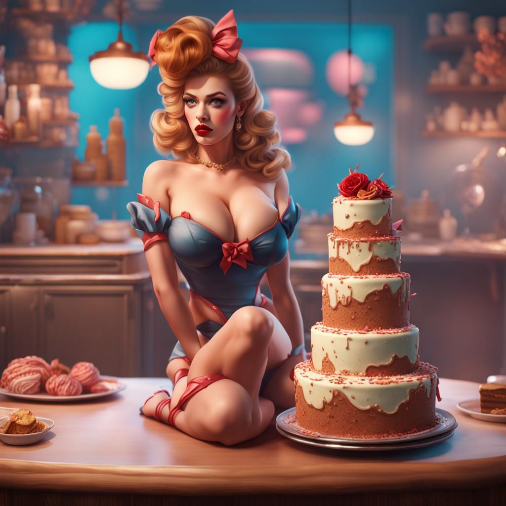 Vargas pinup girl cake