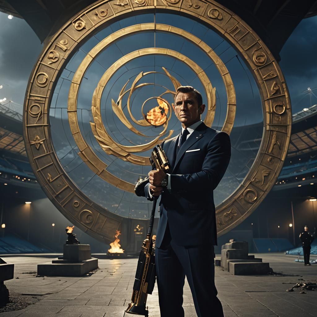 James Bond in Olympic Stadium: Cinematic Matte Painting