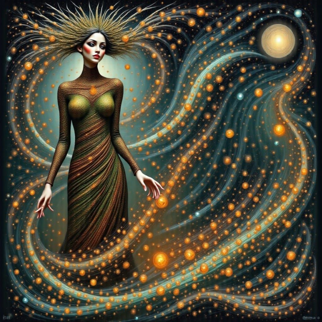 Exhausted Figure in Whimsical Nouveau Medieval Style