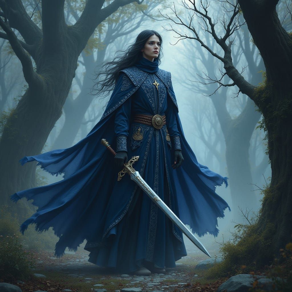 Regal Sabriel Wields Sword of the Abhorsen in Dark Fantasy R...