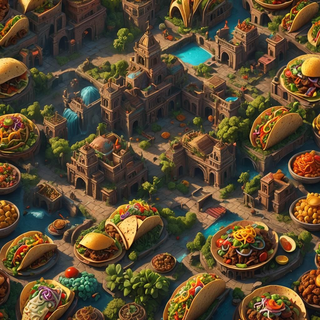 Detailed Taco Matte Painting in Deep Color
