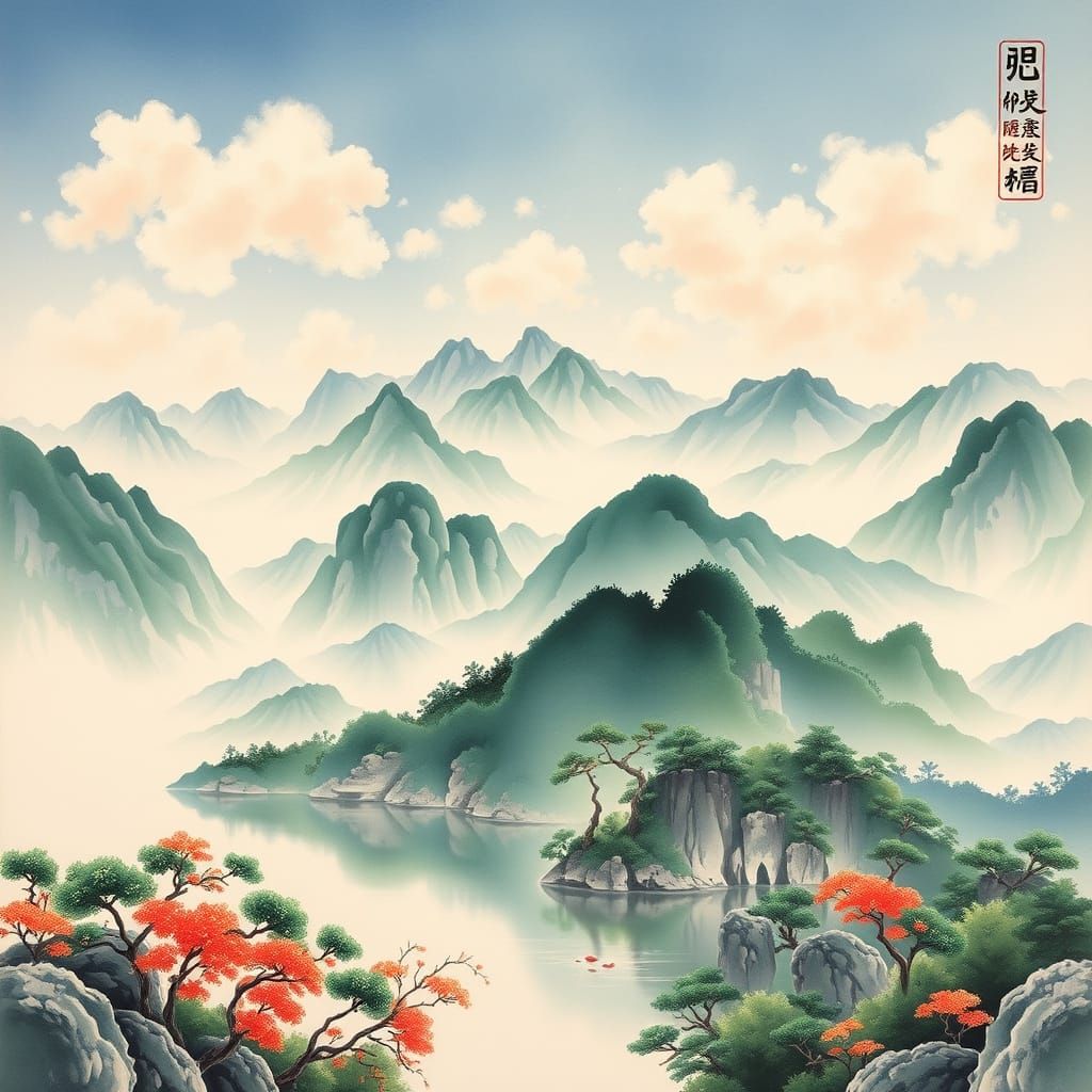 Serene Chinese Landscape in Traditional Style