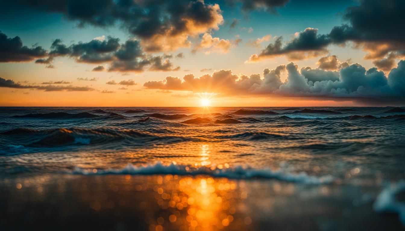 Ocean Sunset in Professional Photography Style