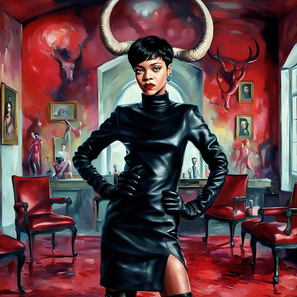Rihanna, Queen of Hell, in Surrealist Dreamscape