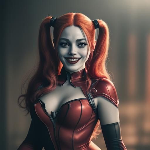 Harley Quinn as Scarlet Witch: Hyperrealistic Cosplay