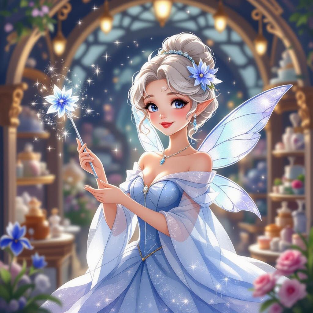 Fairy Godmother in Celestial Shop, High-Fantasy Art Nouveau ...