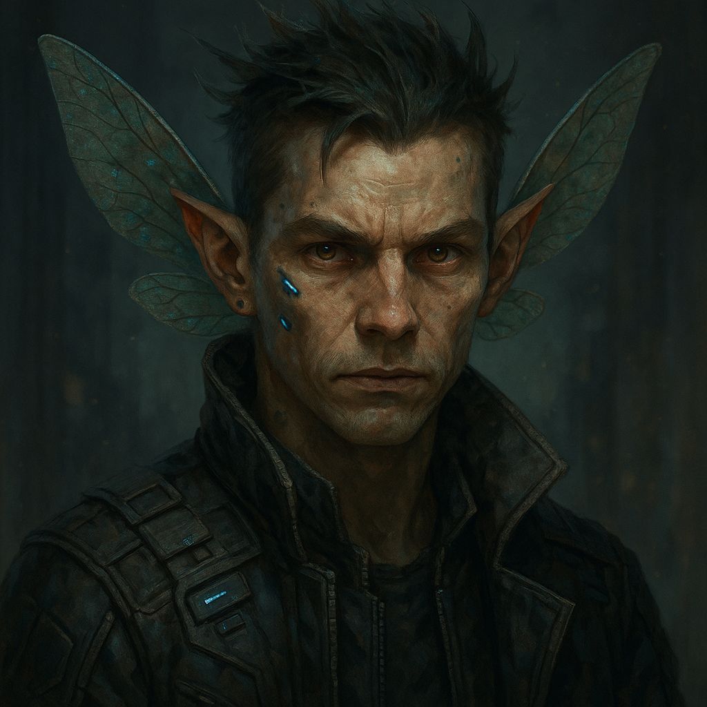 Cyberpunk Pixie Face in Shadowrun Aesthetic