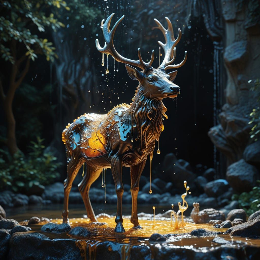 Surreal Wax Statue Melts in Golden Hour