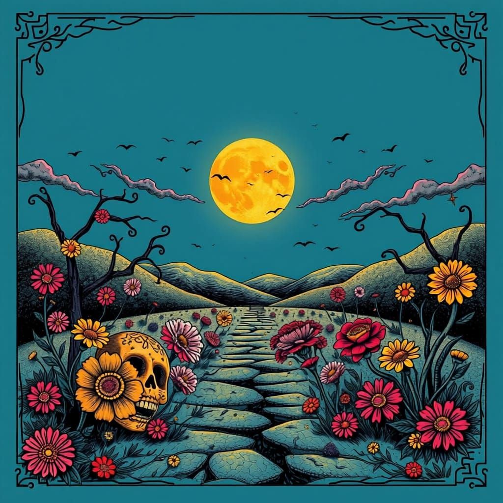 Day of the Dead Poster with Ample Open Space