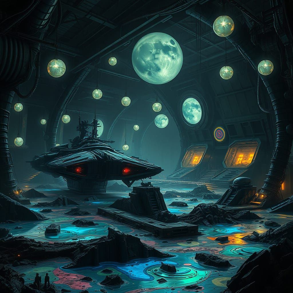 Surreal Sith Repair Bay in Dystopian Decay