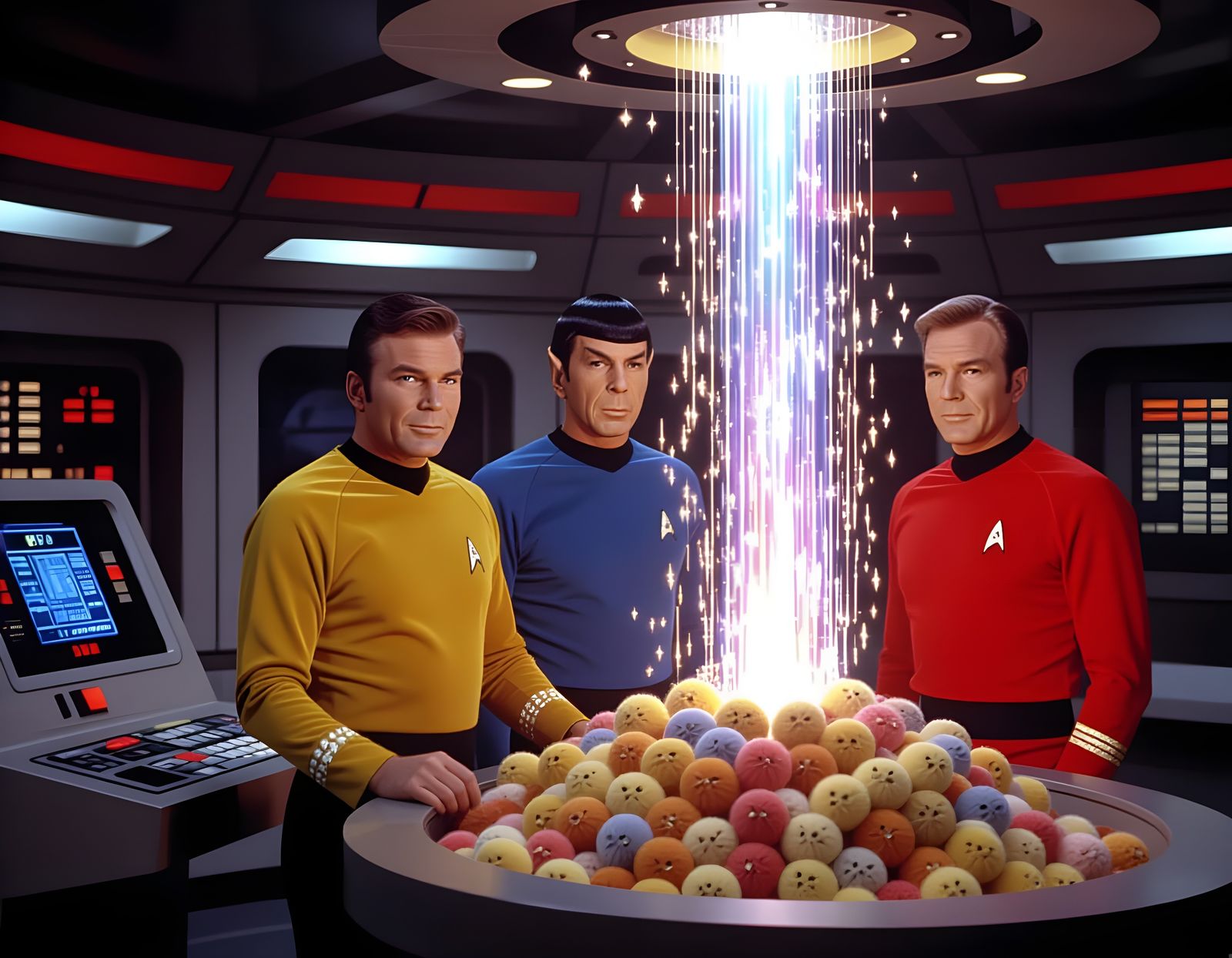 Star Trek Crew Faces Tribble Infestation in Transporter Room